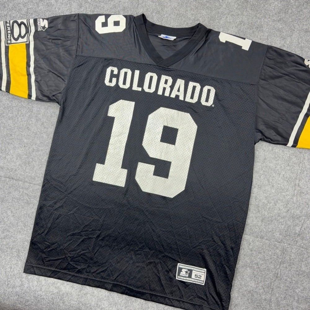 VTG Colorado Buffaloes Jersey Mens XL 52 Black Starter Big 8 NCAA Football 90s
